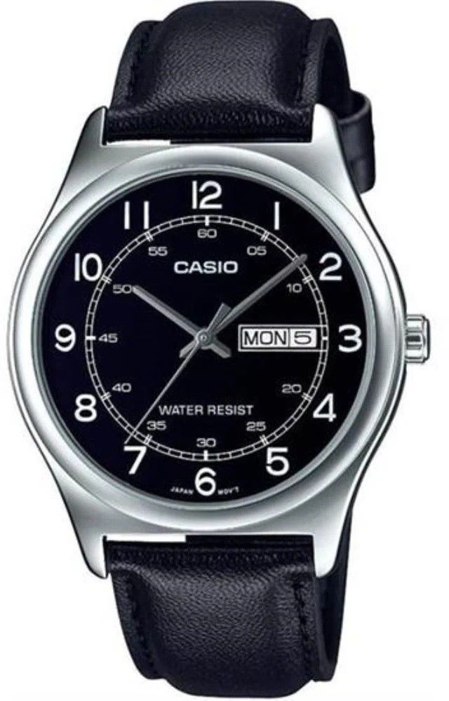 CASIO MTP-V006L-1B2UDF SİYAH DERİ KORDON RAKAMLI ERKEK KOL SAATİ
