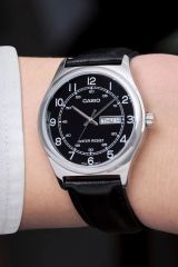 CASIO MTP-V006L-1B2UDF SİYAH DERİ KORDON RAKAMLI ERKEK KOL SAATİ
