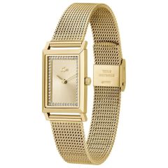 LACOSTE LAC2001315 ALTIN KAPLAMA HASIR KORDON DİKDÖRTGEN KADIN KOL SAATİ