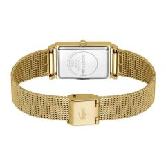 LACOSTE LAC2001315 ALTIN KAPLAMA HASIR KORDON DİKDÖRTGEN KADIN KOL SAATİ