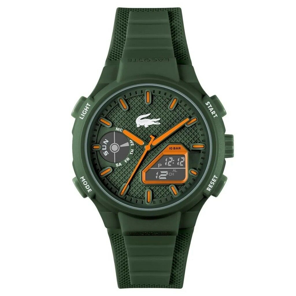 LACOSTE LAC2011367 YEŞİL SİLİKON KORDON ANALOG/DİJİTAL ERKEK KOL SAATİ