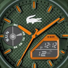 LACOSTE LAC2011367 YEŞİL SİLİKON KORDON ANALOG/DİJİTAL ERKEK KOL SAATİ