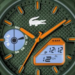 LACOSTE LAC2011367 YEŞİL SİLİKON KORDON ANALOG/DİJİTAL ERKEK KOL SAATİ