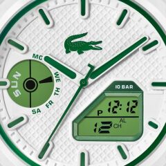 LACOSTE LAC2011364 BEYAZ SİLİKON KORDON ANALOG/DİJİTAL ERKEK KOL SAATİ