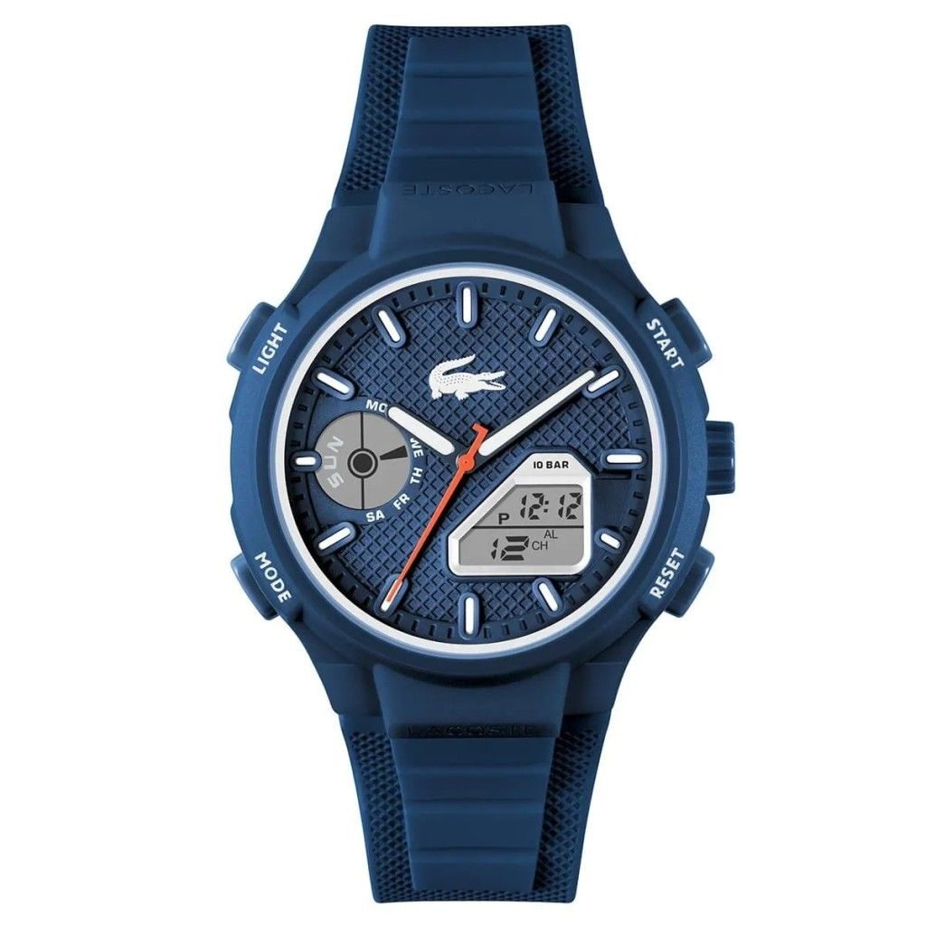 LACOSTE LAC2011370 LACİVERT SİLİKON KORDON ANALOG/DİJİTAL ERKEK KOL SAATİ