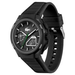 LACOSTE LAC2011365 SİYAH SİLİKON KORDON ANALOG/DİJİTAL ERKEK KOL SAATİ