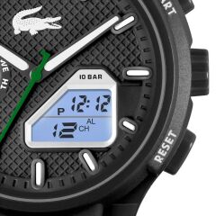 LACOSTE LAC2011365 SİYAH SİLİKON KORDON ANALOG/DİJİTAL ERKEK KOL SAATİ