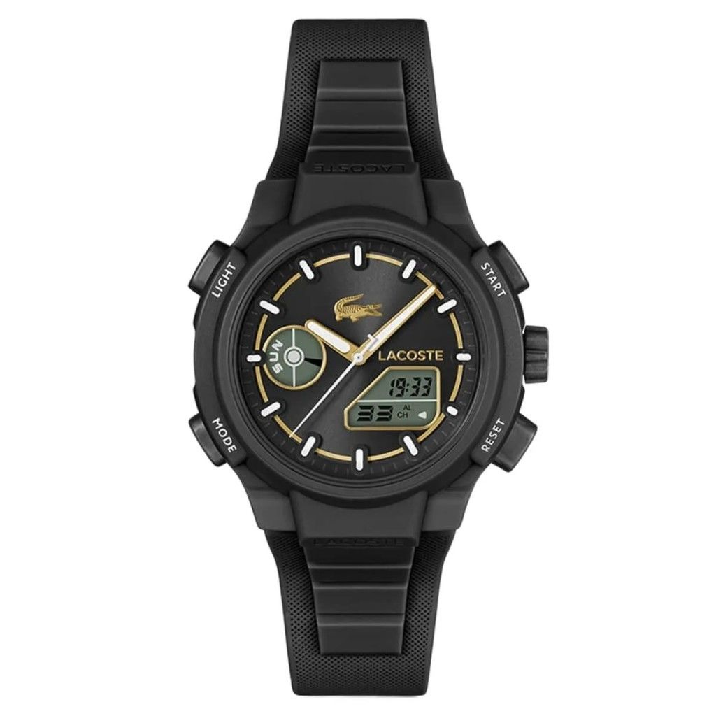 LACOSTE LAC2001434 SİYAH SİLİKON KORDON ANALOG/DİJİTAL KADIN KOL SAATİ