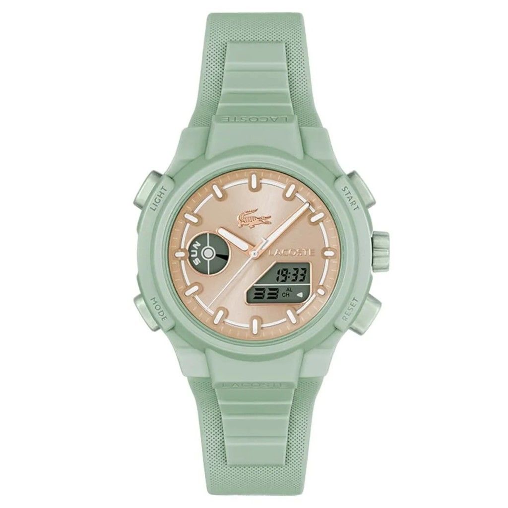 LACOSTE LAC2001433 YEŞİL SİLİKON KORDON ANALOG/DİJİTAL KADIN KOL SAATİ