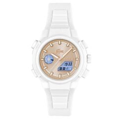 LACOSTE LAC2001430 BEYAZ SİLİKON KORDON ANALOG/DİJİTAL KADIN KOL SAATİ