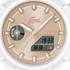 LACOSTE LAC2001430 BEYAZ SİLİKON KORDON ANALOG/DİJİTAL KADIN KOL SAATİ