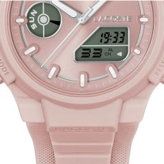 LACOSTE LAC2001429 PEMBE SİLİKON KORDON ANALOG/DİJİTAL KADIN KOL SAATİ