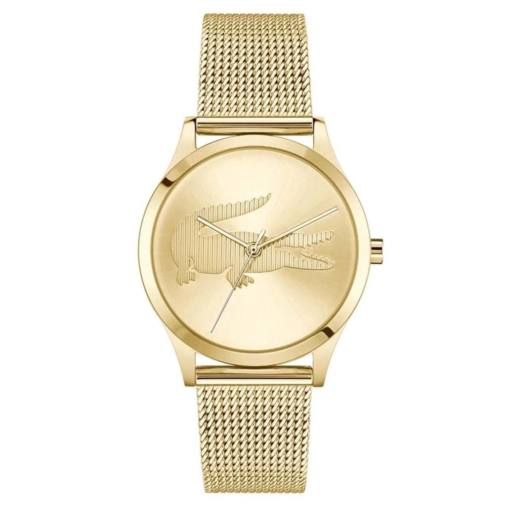 LACOSTE LAC2001416 ALTIN KAPLAMA HASIR KORDON KADIN KOL SAATİ