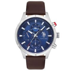 U.S. POLO ASSN. USPA1014-09 KAHVERENGİ DERİ KORDON ERKEK KOL SAATİ