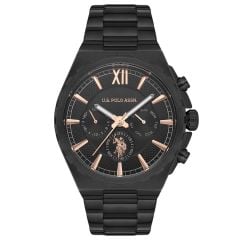 U.S. POLO ASSN. USPA1030-02 SİYAH İYON KAPLAMA ERKEK KOL SAATİ