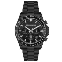 U.S. POLO ASSN. USPA1052-07 SİYAH İYON KAPLAMA ERKEK KOL SAATİ
