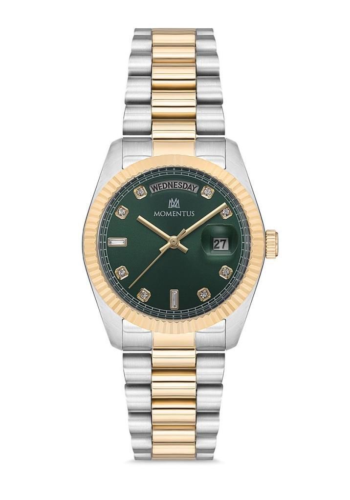 MOMENTUS CW134T-15SG ALTIN KAPLAMA YEŞİL KADRAN KADIN KOL SAATİ