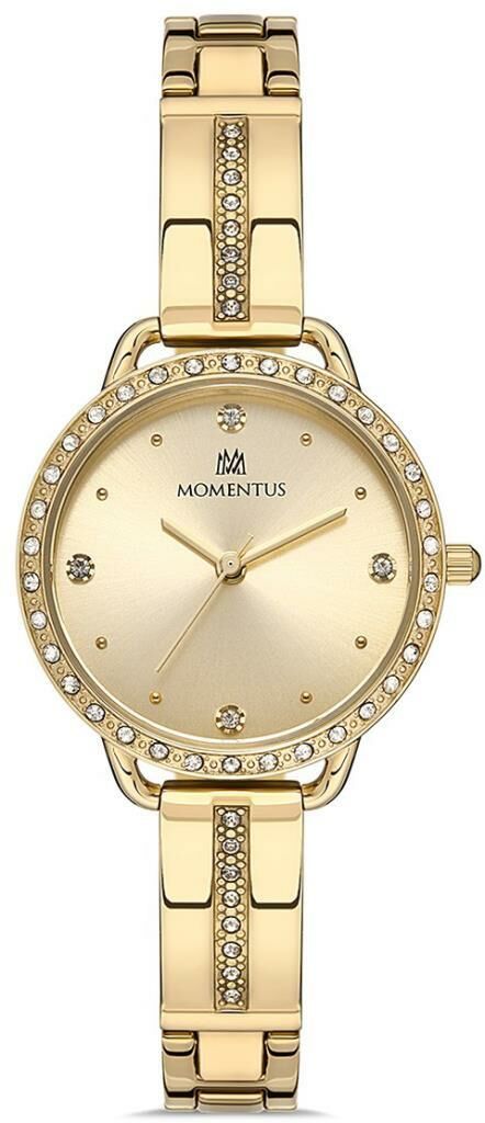 MOMENTUS SW260G-08SG ALTIN KAPLAMA TAŞLI KADIN KOL SAATİ