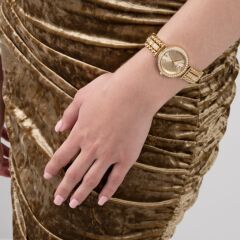 GUESS GUGW0401L2 ALTIN KAPLAMA TAŞLI BAYAN KOL SAATİ
