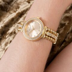 GUESS GUGW0401L2 ALTIN KAPLAMA TAŞLI BAYAN KOL SAATİ