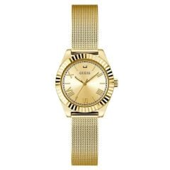 GUESS GUGW0842L2 ALTIN KAPLAMA HASIR KORDON PIRLANTALI KADIN KOL SAATİ