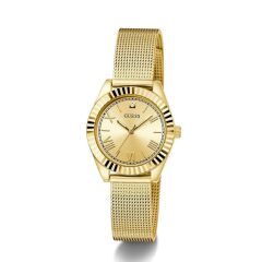 GUESS GUGW0842L2 ALTIN KAPLAMA HASIR KORDON PIRLANTALI KADIN KOL SAATİ