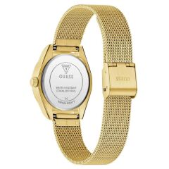 GUESS GUGW0842L2 ALTIN KAPLAMA HASIR KORDON PIRLANTALI KADIN KOL SAATİ