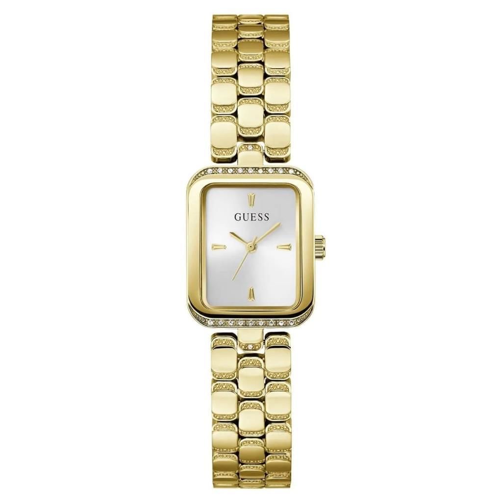 GUESS GUGW0865L2 ALTIN KAPLAMA DİKDÖRTGEN TAŞLI KADIN KOL SAATİ