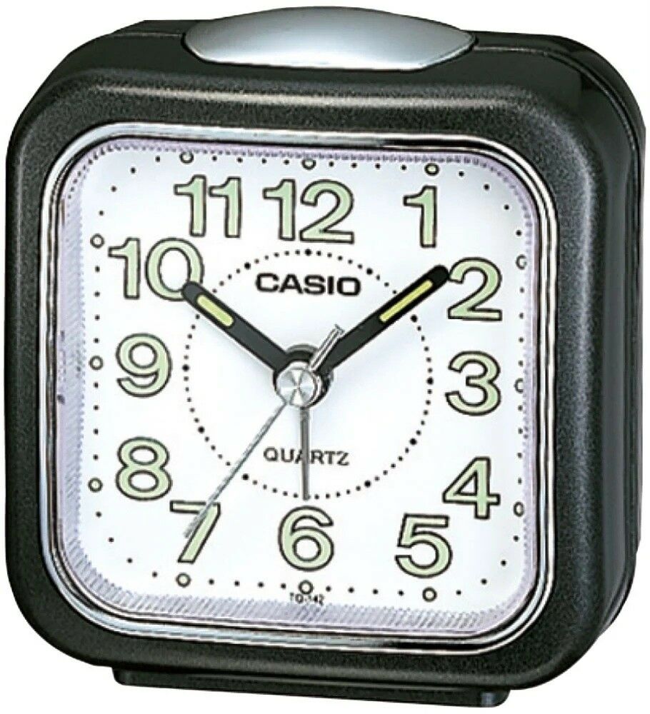 CASIO TQ-142-1DF ALARMLI SİYAH KARE MİNİ ÇALAR MASA SAATİ