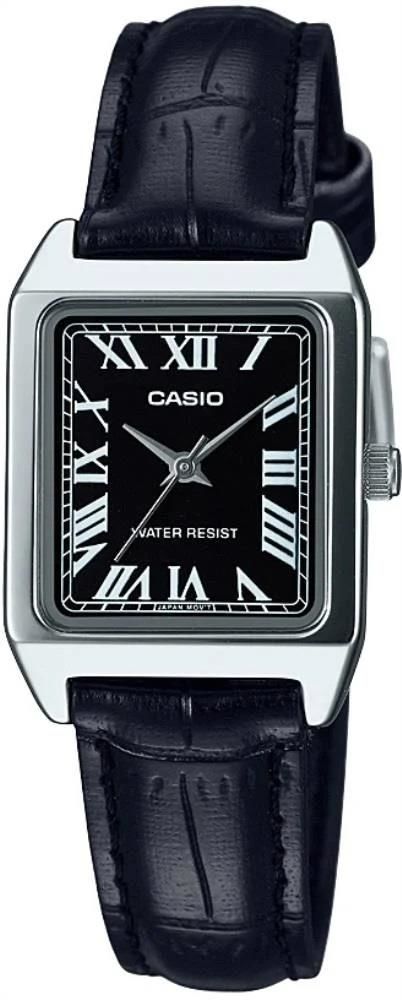 CASIO LTP-V007L-1BUDF KARE ROMA RAKAMLI SİYAH DERİ KADIN KOL SAATİ