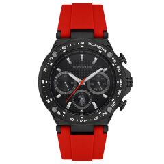 U.S. POLO ASSN. USPA1076-08 KIRMIZI SİLİKON KORDON ERKEK KOL SAATİ