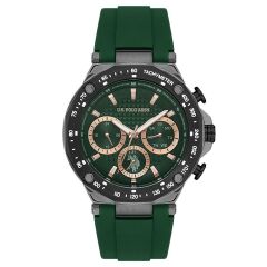 U.S. POLO ASSN. USPA1076-02 YEŞİL SİLİKON KORDON ERKEK KOL SAATİ