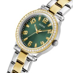 GUESS GUGW0686L2 ALTIN KAPLAMA YEŞİL KADRAN TAŞLI KADIN KOL SAATİ
