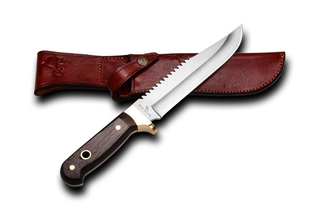 Bora Knives, M-403 Büyük Bowie Testereli Wenge Saplı Bıçak