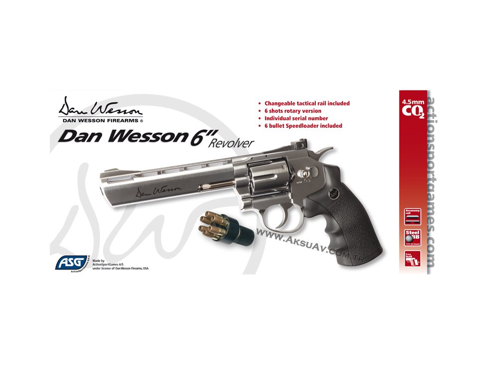 ASG Dan Wesson 6 inç Silver Toplu Havalı Tabanca