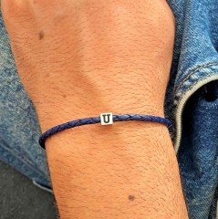 925 Ayar Gümüş Küplü (5 mm) Deri Bileklik Bileklik