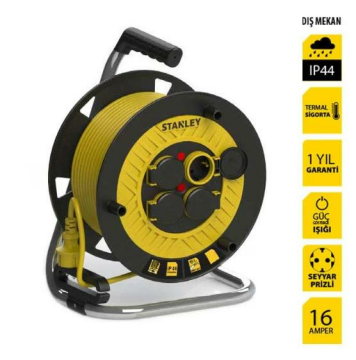 Stanley ST-P-2525 Makaralı Kablo 25 Mt, 3x2.5mm, 4