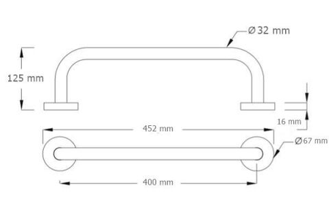 Yaşlı Hasta Engelli Çap: 32 mm Tutunma Barı 40 cm Paslanmaz