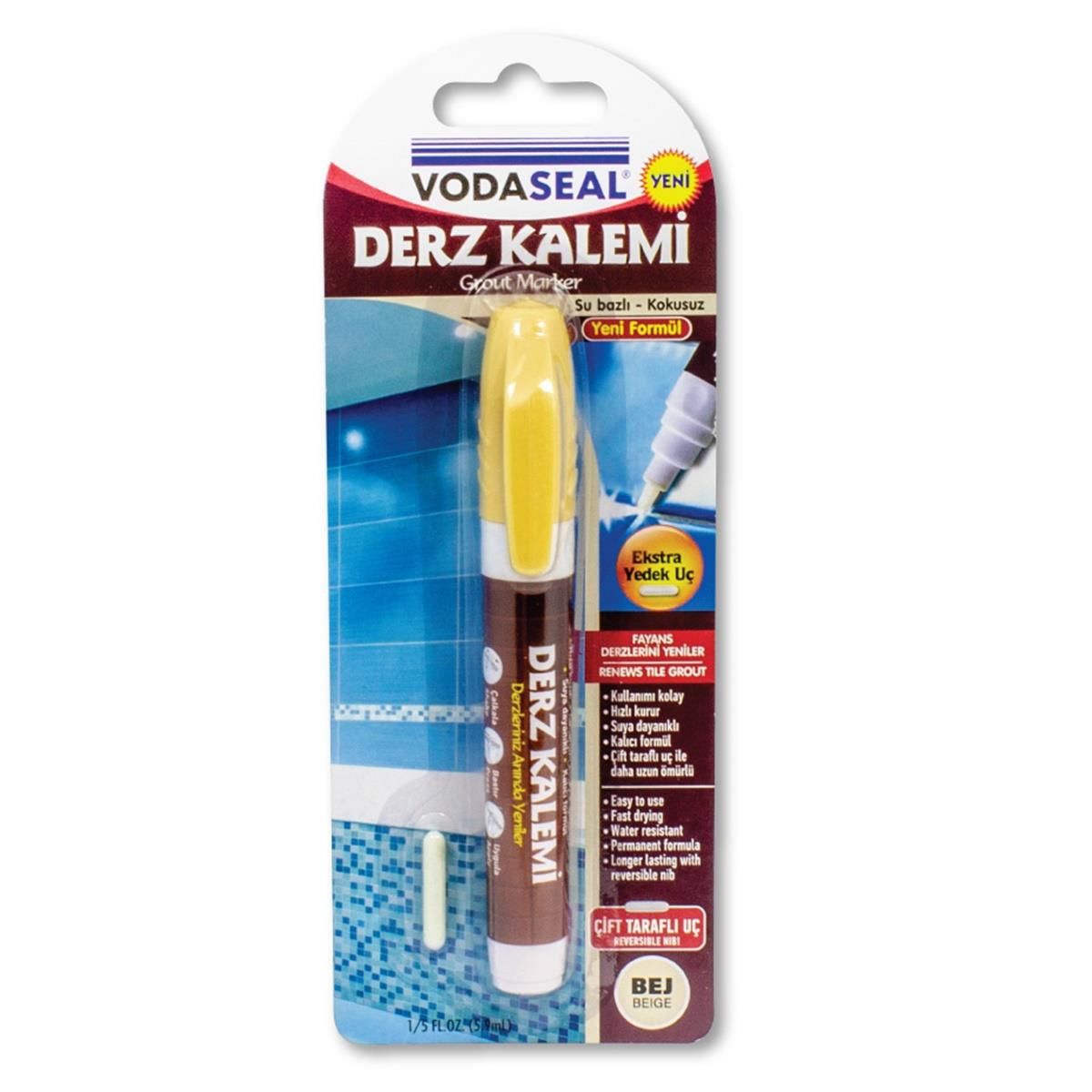 Vodaseal Fayans Derz Kalemi Yedek Uçlu Bej ( Krem )