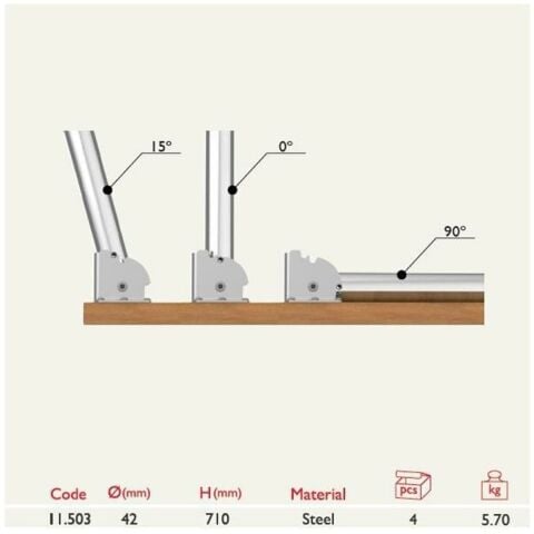 Tempo Masa Ayağı Katlanır Krom Metal 71 cm 4 Adet