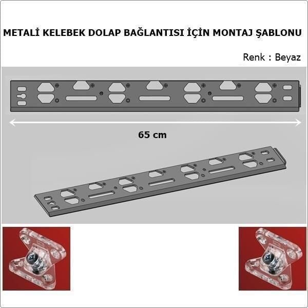 Metali Marka Kelebek Bağlantı İçin Montaj Şablonu Cetvel 65 cm