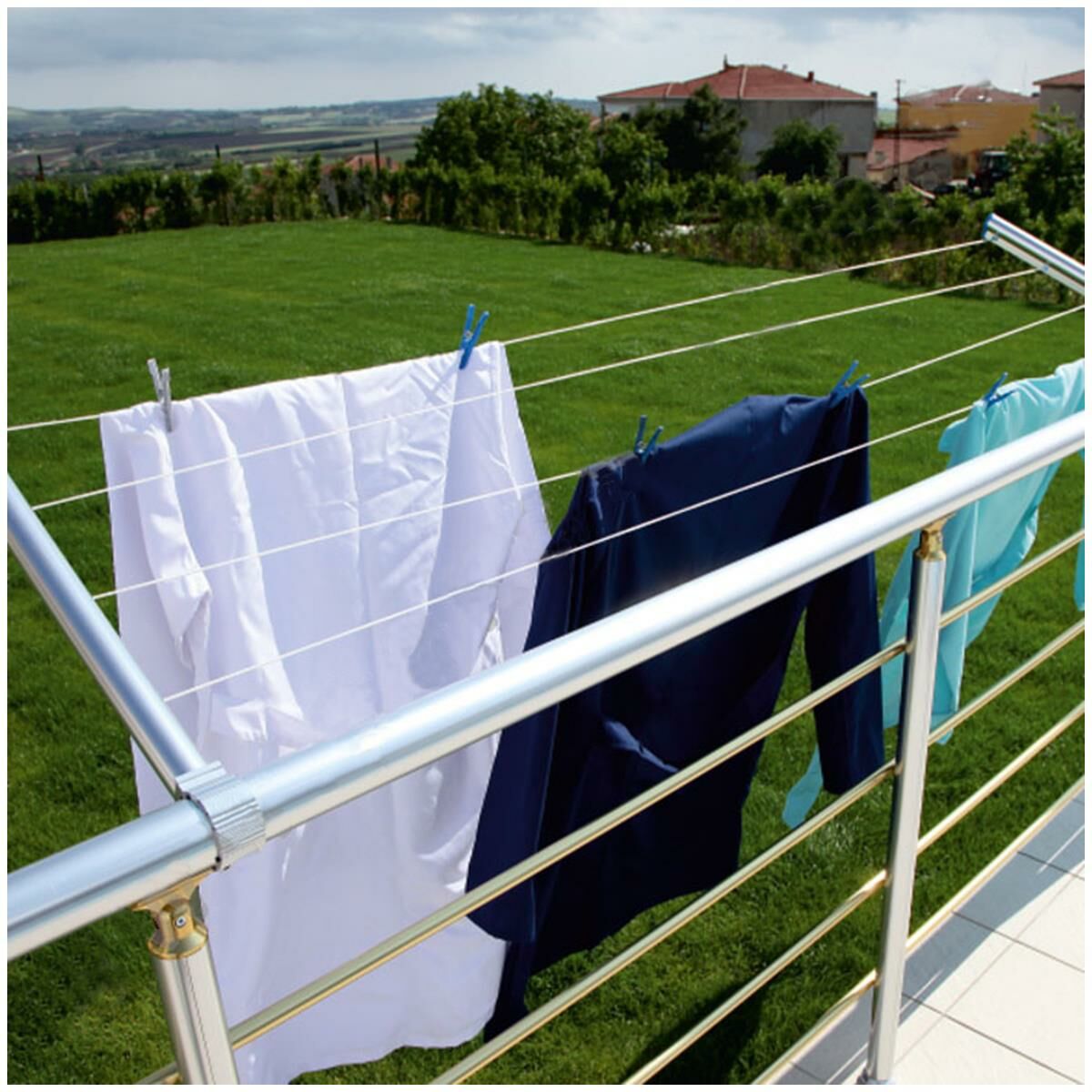 Pakas Balkon Çamaşır Kurutma Askısı Yuvarlak Küpeşte Pks 01
