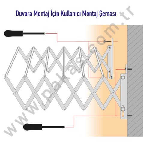 Pakas Pks-05 Akordiyon Katlamalı Balkon Çamaşır Kurutma Askılığı