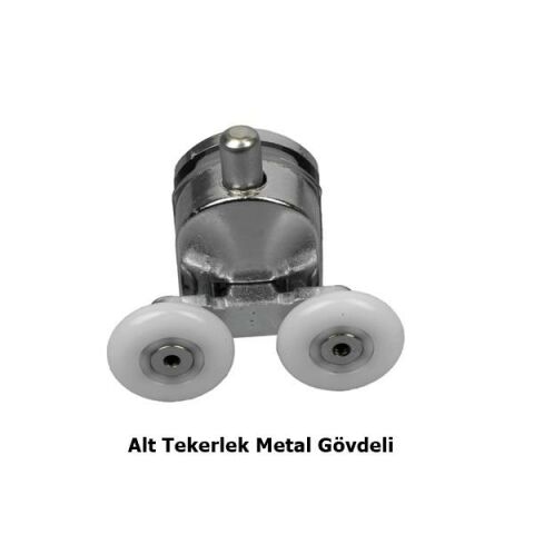 Duşakabin Tekerleği Metal Gövdeli Krom 2 Li Set Teker Çapı 24 mm