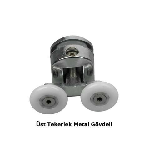 Duşakabin Tekerleği Metal Gövdeli Krom 2 Li Set Teker Çapı 24 mm