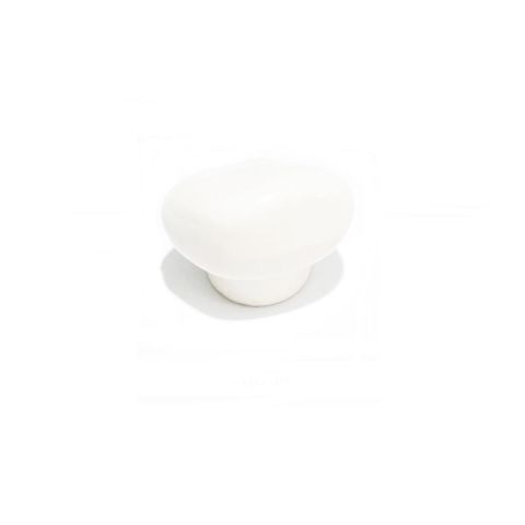 Porselen Beyaz Taş Düğme Tek Vidalı Mobilya Dolap Kulp