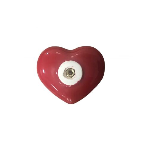 Tomurcuk Porselen Çocuk Odası Kırmızı Kalp Düğme Mobilya Kulp