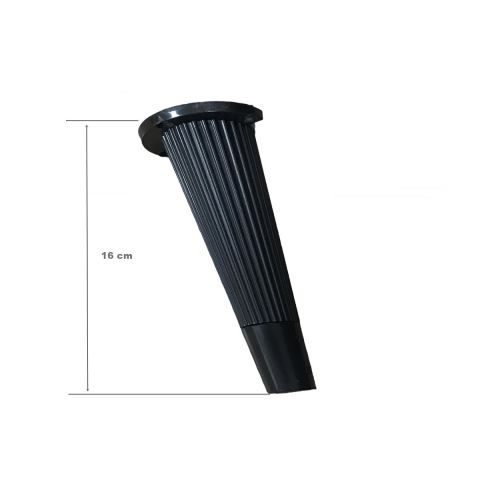 Stil Açılı Konik Plastik Mobilya Ayak Siyah 16 cm Koltuk Ayağı