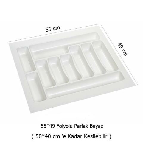 Çekmece İçi Kaşıklık 55 x 49 cm Beyaz  Mutfak Çekmece Düzenleyici