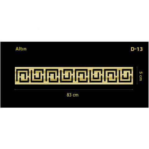 D-13 Altın 83 x 5 cm Sibu Aynalı Pleksi Mobilya Dolap Süsü